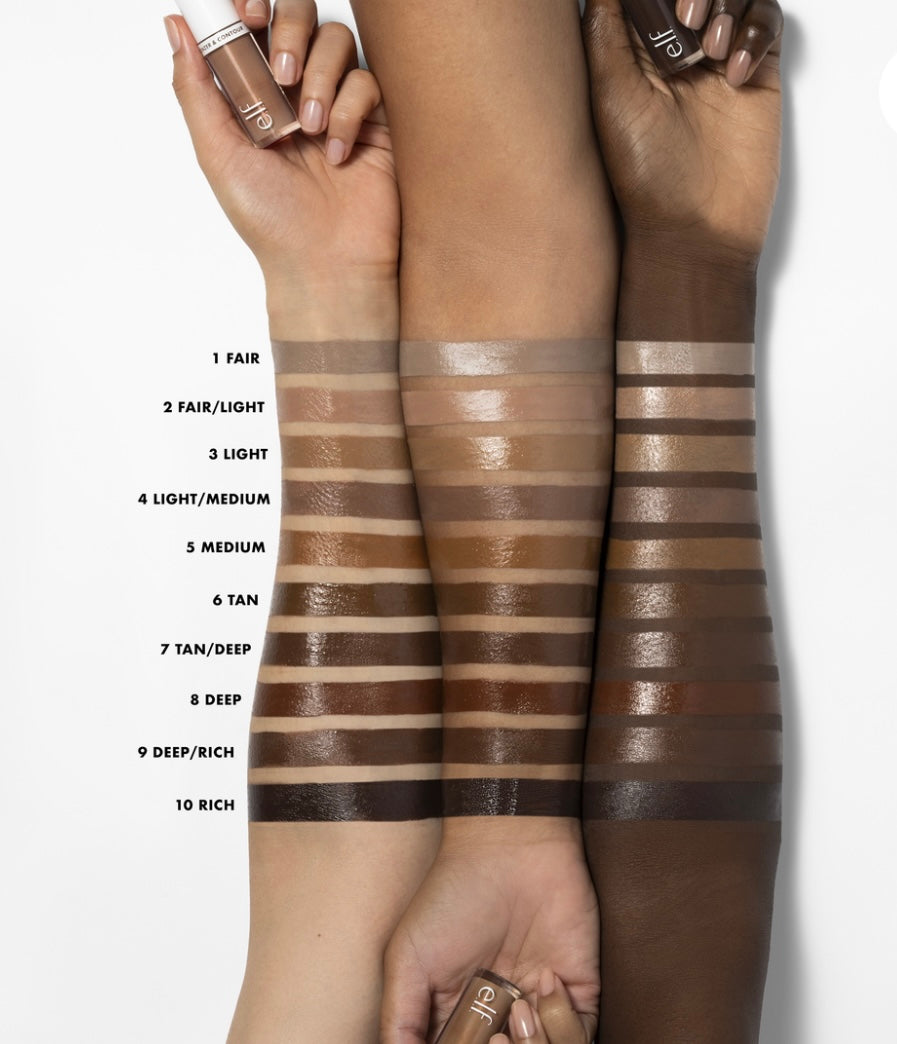 Camo líquido bronzer y contour elf