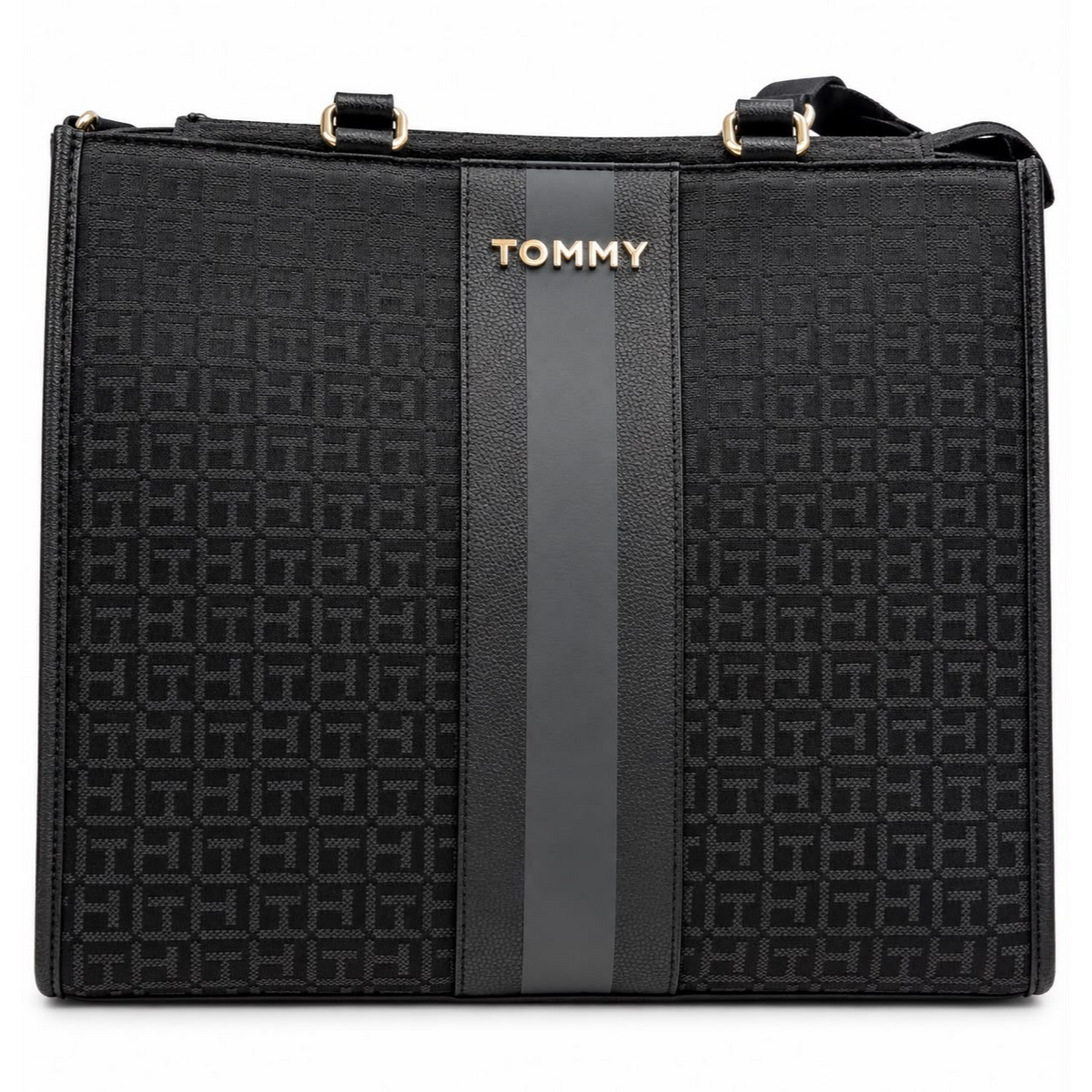 Tote bag grande negro con correa larga