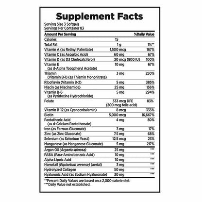 Hair, Skin, Nails 5000mcg 250 cápsulas