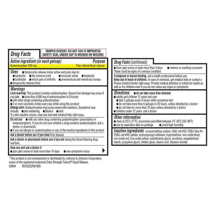 Acetaminofén Kirkland 500mg