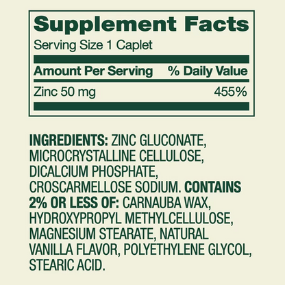 Zinc 50 mg 200 caplets